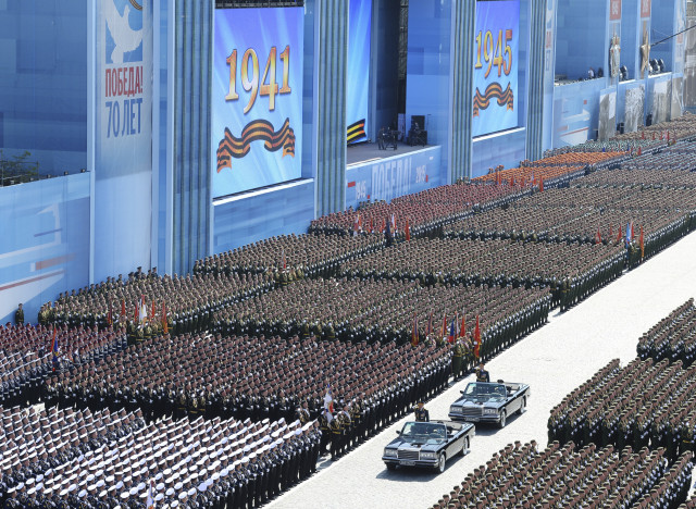 Russian Defence Minister Sergei Shoigu reviews troops during the Victory Day parade at Red Square in Moscow, Russia, May 9, 2015. Russia marks the 70th anniversary of the end of World War Two in Europe on Saturday with a military parade, showcasing new military hardware at a time when relations with the West have hit lows not seen since the Cold War. REUTERS/Host Photo Agency/RIA Novosti ATTENTION EDITORS - THIS IMAGE HAS BEEN SUPPLIED BY A THIRD PARTY. IT IS DISTRIBUTED, EXACTLY AS RECEIVED BY REUTERS, AS A SERVICE TO CLIENTS - RTX1C73F